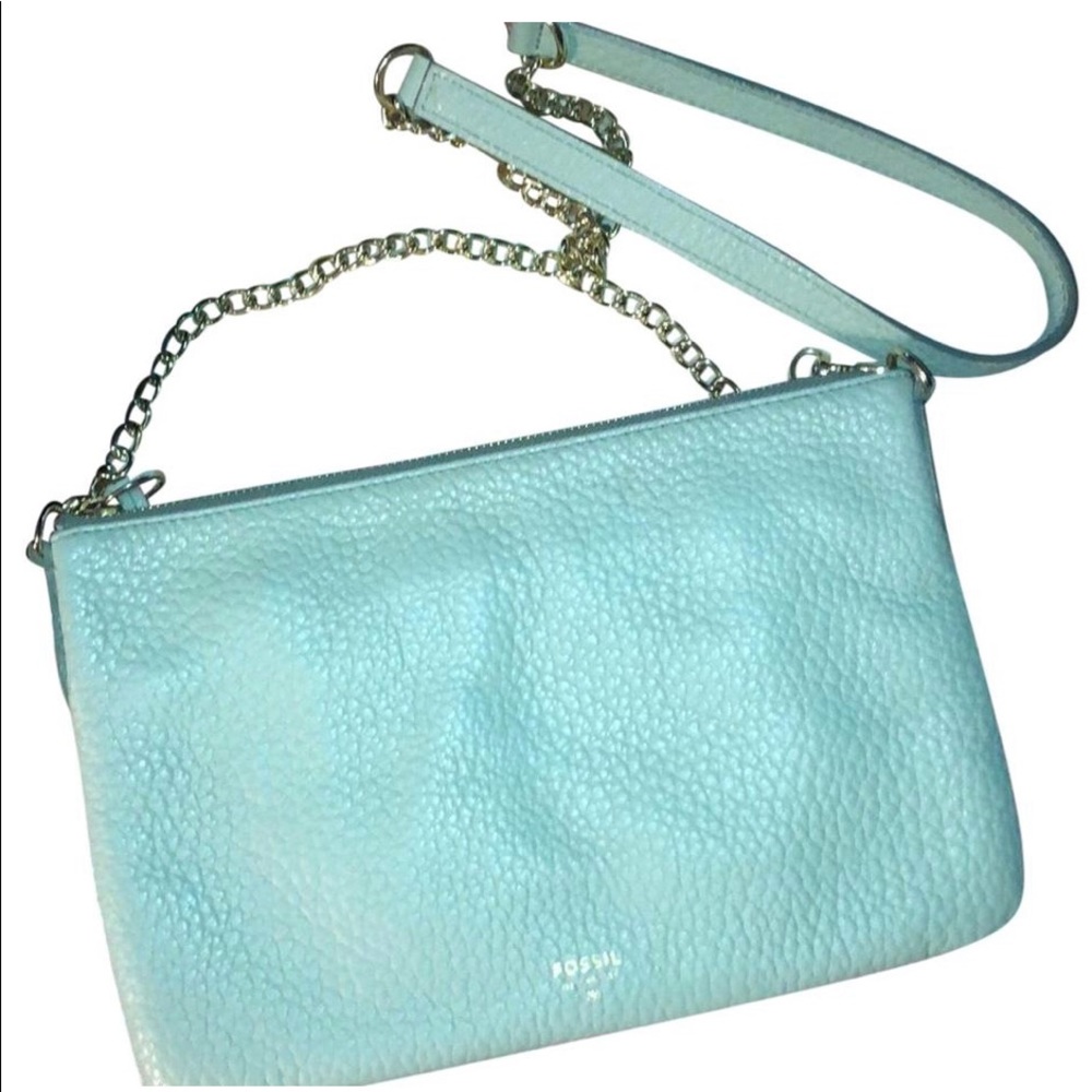 Fossil Sydney Mint Pebbled Leather Cross Body Bag